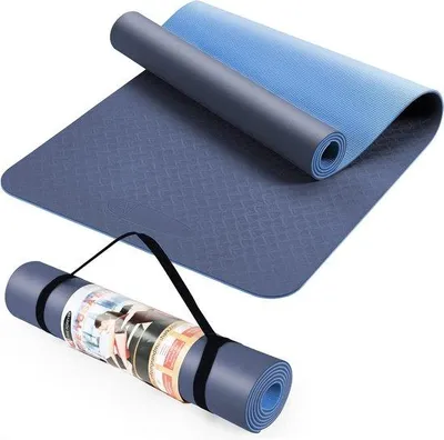 Obrázok produktu pre Uniqoos® Protišmyková podložka na jogu z TPE – 183 x 61 x 0,6 cm, vhodná na pilates a strečing, 1 kus