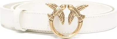 Zdjęcie produktu dla PINKO Leder Gürtel Love Berry H2 Belt W85 White - Antique Gold creme