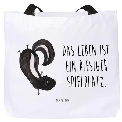 Produktbild von Mr. & Mrs. Panda Schultasche Stinktier Handstand - Weiß - Geschenk, Stinker, Skunk, Spielplatz, Beutel, Raubtier, Tote Bag, Wildtier, Reisetasche, Tasche, Laptoptasche