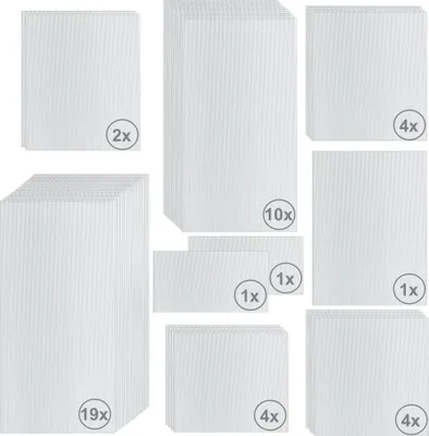 Produktbild von Zelsius Hohlkammerstegplatten Set 46-teilig | 6 mm Gewächshaus Ersatzplatten