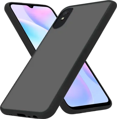 Produktbild von Cadorabo Hülle für Xiaomi RedMi 9A / RedMi 9AT in Matt Schwarz Hybrid Schutzhülle mit TPU Silikon Innenseite und matter Kunststoff Rückseite Case Cover Etui Handy Hülle