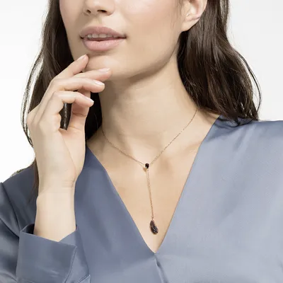 Obrázok produktu pre Náhrdelník Swarovski Y, model 5495299, farba: čierna, povrchová úprava: ružové zlato