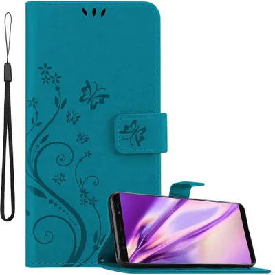 Obrázok produktu pre Cadorabo Puzdro pre Samsung Galaxy NOTE 8 Ochranný kryt v modrej farbe Puzdro na mobilný telefón Kryt Puzdro Flowers Flower