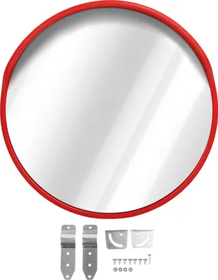 Zdjęcie produktu dla Lustro bezpieczeństwa do użytku na zewnątrz, szeroki kąt, zakrzywiona powierzchnia, 60 mm, montowane na słupie, wypukłe, na podjazd 30 cm/11,8 cala
