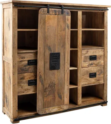 Image de MASSIVMOEBEL24 | Buffet 142x45 Manguier laqué Bois naturel RAILWAY #162