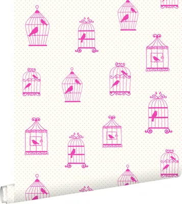 Produktbild von ESTAhome Tapete Vogelkäfige Rosa 53 cm x 10.05 m