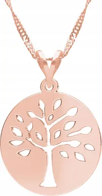 Produktbild von Vergoldete Halskette mit Lebensbaum, Baum der Natur, SILBER 925
