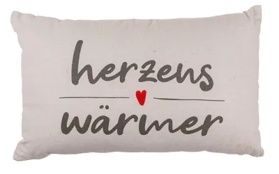 Produktbild von Kissen Dekokissen Zierkissen »Herzenswärmer« Raumdekor Geschenkidee Creme