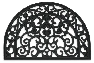 Immagine prodotto di Zerbino in gomma Relaxdays, 60 x 40 cm, resistente alle intemperie, antiscivolo, con motivi decorativi, per interni ed esterni, nero