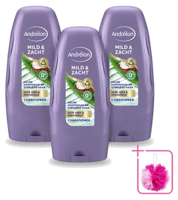 Immagine prodotto di 3 confezioni di balsamo Andrélon, delicato e nutriente - 250 ml ciascuna - confezione risparmio - 3 pezzi