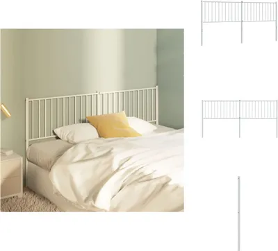 Immagine prodotto di vidaXL Testiera in metallo bianco 180 cm - Testate testa e piedi