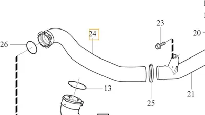 Image de VOLVO V40 V40CC droite Tube de refroidisseur d'air de suralimentation 1.5T 2.0D