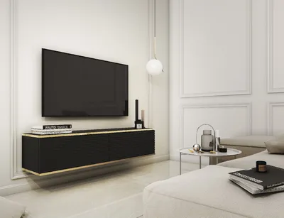 Produktbild von TV Lowboard RTV-Schrank Fernsehtisch ORO MDF 135 Schwarz