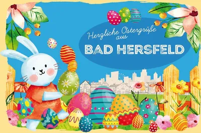 Produktbild von vianmo Holzschild 12x18 cm Ostergrüße BAD HERSFELD