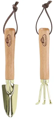 Produktbild von Esschert Design Minitools Schaufel & Harke vergoldet
