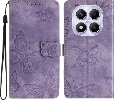 Produktbild von Xiaomi Redmi Note 15 Pro 5G Hülle - Coverup Schmetterlinge Klapphülle - Violett