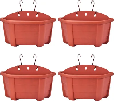 Produktbild von Wandpflanztopf 25 cm, 4 Stücke, Kunststoff, mit Ablauflöchern, für Innenbereich