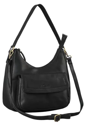 Produktbild von Benthill Damen Beutel aus Echt-Leder - Shopper aus Rindsleder - Handtasche mit Reißverschluss - Schultertasche / Ledertasche - Vintage Umhängetasche