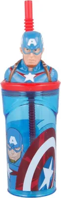 Obrázok produktu pre Marvel: Captain America - 3D Trinkbecher mit Strohhalm 360ml