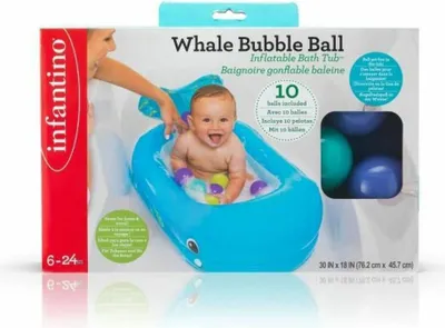 Obrázok produktu pre INFANTINO Nafukovacia veľryba do vane - hracie loptičky a integrovaný teplomer - 76 x 45 cm - 305016