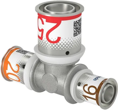Immagine prodotto di Uponor T-Stück S-Press PLUS reduziert aus Messing, verzinnt 20x25x16mm