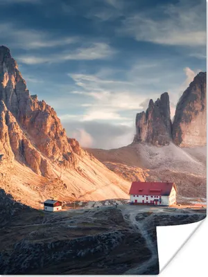 Produktbild von MuchoWow® Poster Haus - Berge - Landschaft 120x160 cm - Wandbilder