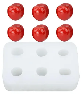 Productafbeelding van Siliconen vorm met 6 holtes voor chocolade, fondant, kaarsen of decoraties