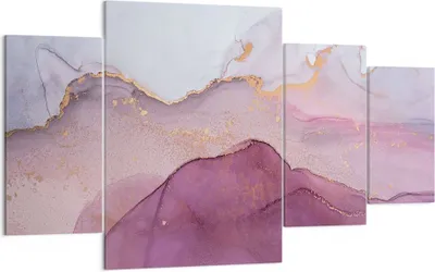Produktbild von Bild auf Leinwand - Leinwandbild - 4 Teile - Marmor Pink Violett - 160x90cm - Wand Bild - Wanddeko - Wandbilder - Leinwanddruck - Bilder - Wanddekoration - Leinwand bilder - Wandbild - DL160x90-4668