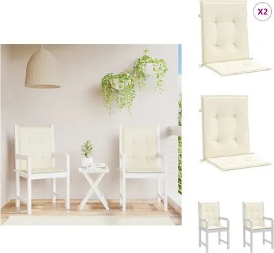 Produktbild von vidaXL Gartenstuhlauflagen für Niedriglehner 2 Stk. Creme 100x50x3 cm - Sitzpolster