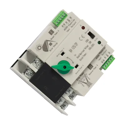 Zdjęcie produktu dla Podwójny przełącznik sieciowy Automatyczny przełącznik sieciowy AC 230V 2P 100A ATS PC Szyna DIN Zasilanie awaryjne dla zasilania miejskiego, UPS, falownika, energii słonecznej