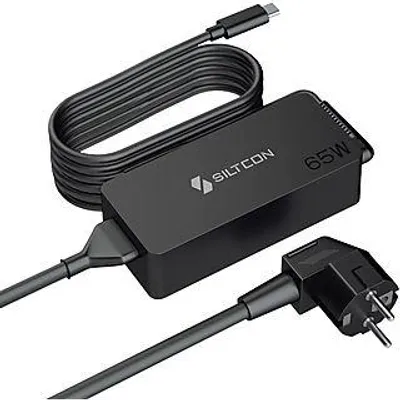 Produktbild von Siltcon® USB-C Ladegerät 65W – USB-C Laptop-Netzteil – geeignet für Lenovo, HP, Dell, Asus, Acer, MacBook, Tablets & Smartphones – 15W bis 65W – inkl. 3m Kabel