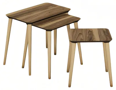 Productafbeelding van Elegant bijzettafeltje van hout in bruin, geschikt voor modern interieur