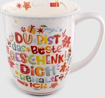 Produktbild von Kaffeebecher Lebkuchen, Du bist das beste Geschenk, Kaffeetasse Tassen Kaffeepott Henkelbecher