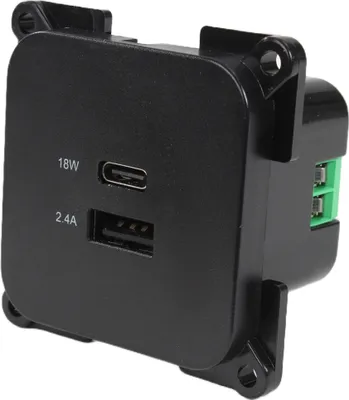 Zdjęcie produktu dla C-Line Presto Inprojal CBE Gniazdo USB A i C 12 / 24 V przyczepa kempingowa czarny