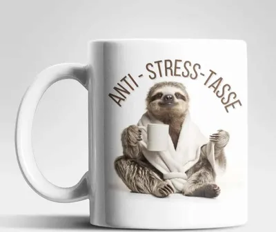 Produktbild von Anti Stress Faultier Kaffeetasse Teetasse Tasse Geschenkidee 325 ml – Faultier-01