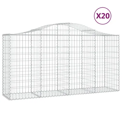 Produktbild von Gabionen mit Hochbogen 20 Stk 200x50x100/120cm Verzinktes Eisen