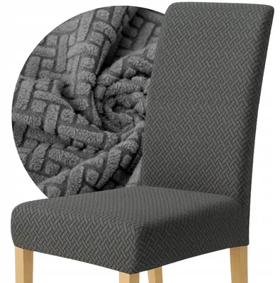 Produktbild von Stuhlhusse - Dunkelgrau Jacquard - Universeller Stuhlbezug - Passend für Henriksdal - Waschbar