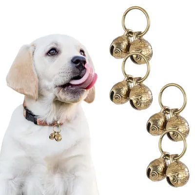 Produktbild von Set mit 4 Kupferglöckchen für Hundehalsbänder