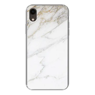 Produktbild von MuchoWow® Handyhülle Schutzhülle Hülle für iPhone XR Marmor - Stein - Weiß - Gold - Marmoroptik - Stein - Luxus Silikon Softcase Handy Hülle - Schutzdeckel