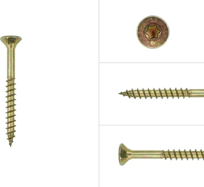 Immagine prodotto di Viti per pannelli truciolari zincate gialle 5 x 60 mm Torx 20 - 200 pezzi