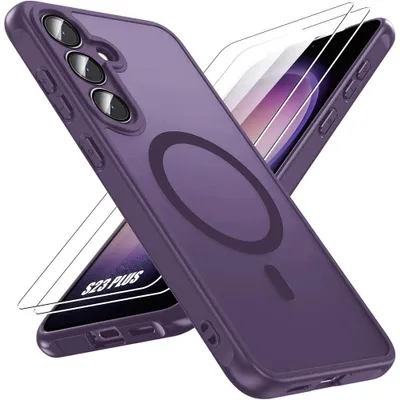 Image de Coque pour Samsung Galaxy S23 Plus, avec Cercle Magnétique Protection Caméra - Violet - 2 Vitres