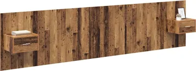 Image de vidaXL Tête de lit avec rangement, 3 pièces, bois de récupération, panneaux de particules