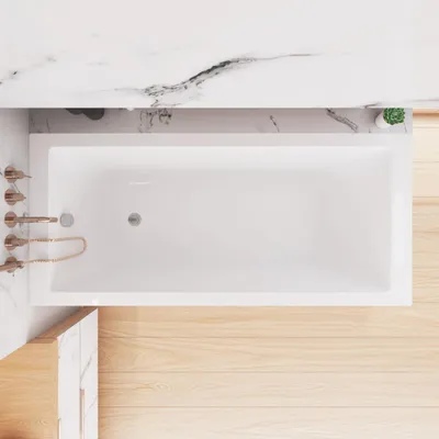 Produktbild von ECOLAM große Badewanne 190x90 cm TAMI + Acrylwanne Rechteck Acryl weiß + Ablaufgarnitur Automatik Füße Silikon