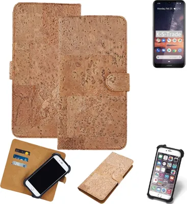 Produktbild von K-S-Trade Hülle kompatibel mit Nokia 3.2  Kork Handyhülle Cover  Schutzhülle TPU Case Bumper in Hellbraun, (1x)