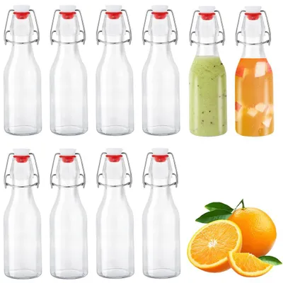 6 Glasflaschen 250 ml mit Bügelverschluss, wiederbefüllbar