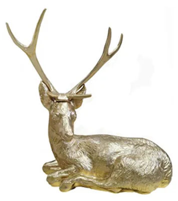 Image de Figurine Statue Statues Cerf Jardin Statues Sculptures Or