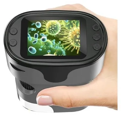 Produktbild von 1000 x Mobiltelefon -Mikroskop Kinder 4K 2,0 -Zoll -Bildschirm wiederaufladbare digitale Mini -Taschen Mikroskope Folie Set tragbares Bildungsgeschenk