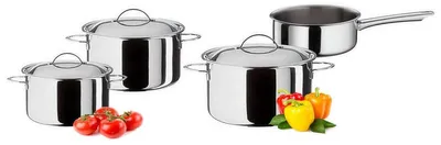 Kochtopfset 4-teilig Edelstahl 1,4–3,7 l Induktion