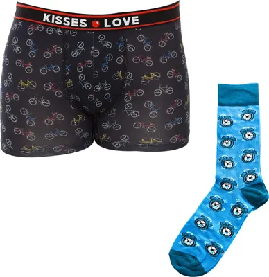 Productafbeelding van Kisses&Love cadeauverpakking met herenboxershorts en sokken, model KL6000