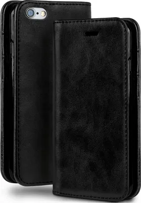Produktbild von moex® Klapphülle kompatibel mit iPhone 6s / iPhone 6 - Hülle mit Kartenfach, Onyx Schwarz